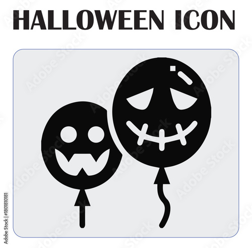 Halloween vector icon illustration showcasing spooky elements like pumpkins, ghosts, bats, and haunted designs, perfect for seasonal graphics and decorations