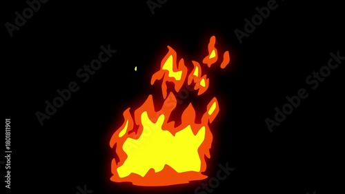 Alpha Channel Cartoon Fire Flame Element .