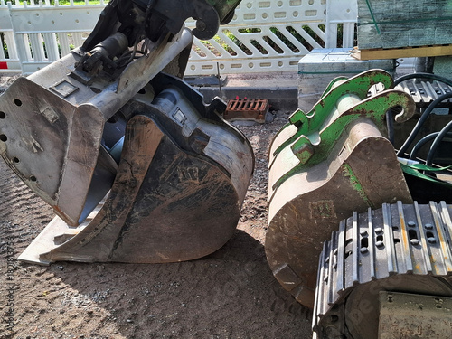 Various excavator buckets