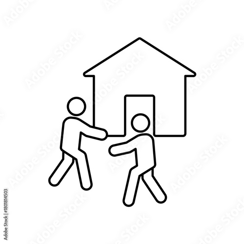 moving icon outline editable stroke line drawing eps.