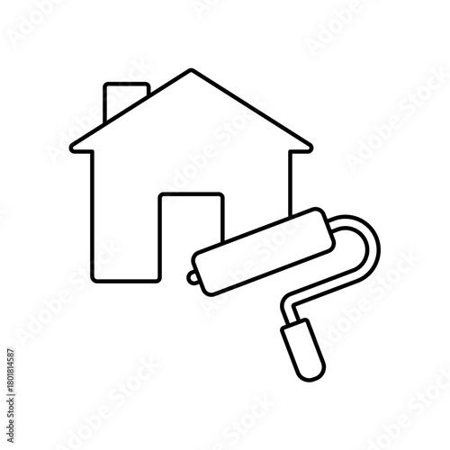 renovation icon outline editable stroke line drawing eps.