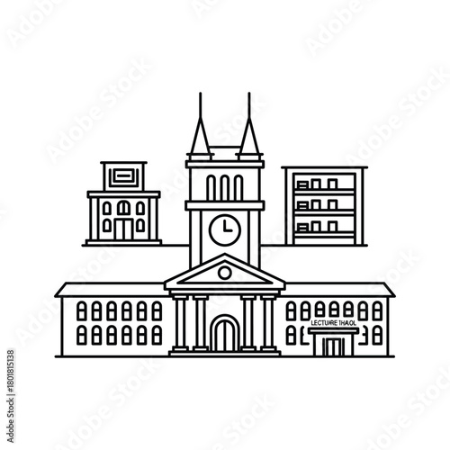 Master's degree diploma scroll line icon with academic seal, symbolizing higher education and achievement