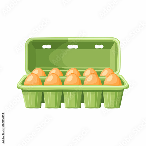 Boîte d'oeufs, isolés sur fond blanc