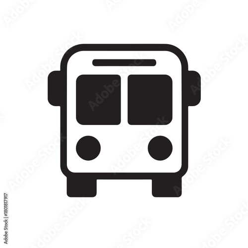 Front View Bus Icon vehicle transportation