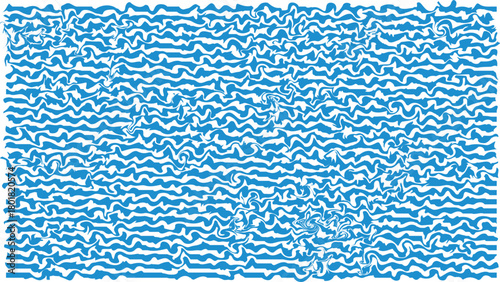 Tableau sur toile Abstract blue and white wavy pattern with swirling details