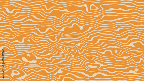Abstract orange and beige wavy line pattern