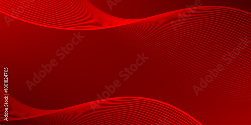 abstract red gradient background. Elegant red vector background with flowing curved lines creating a smooth wave effect. Ideal for modern designs, tech themes, and dynamic visual compositions.