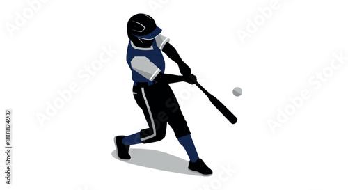 Silhouette of baseball player swinging bat in action pose