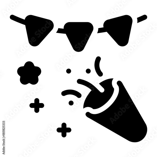 party popper glyph icon