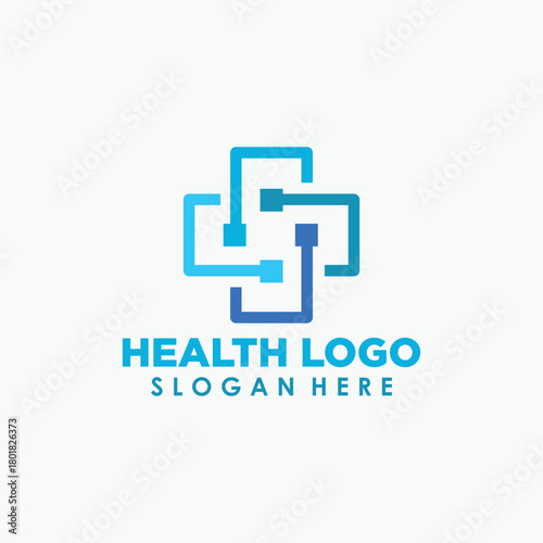 digital health logo concept vector, medical icon design logo