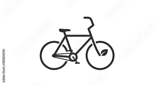 Simple black line art illustration of a classic bicycle on a clean white background