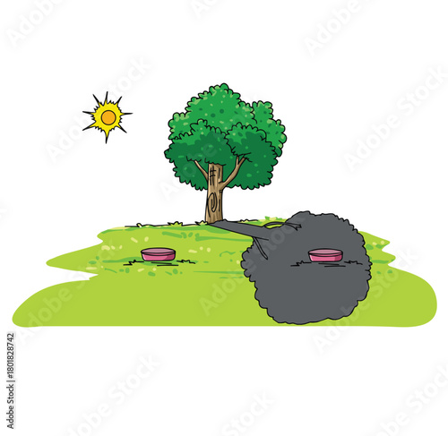 Science of hand drawn vector Sun shadow effect, light and shadow clipart.
