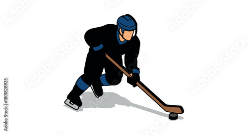 Dynamic ice hockey player in action illustration
