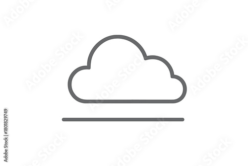 Minimalist line art symbol depicting foggy weather conditions and mist