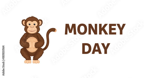 Monkey Day Celebration A Whimsical Illustration with a Playful Primate Theme
