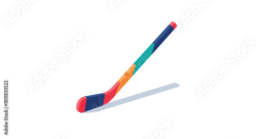 Colorful abstract hockey stick on white background