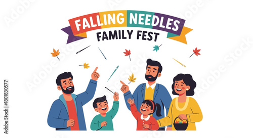 Joyful Family Celebration During Autumn Festivities with Falling Leaves and Magical Sparkles, Creating Cherished Memories