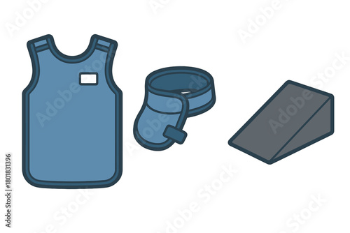 Protective safety vest, body brace, and positioning wedge medical equipment