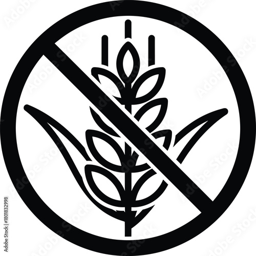 Gluten free icon symbol allergy health food diet restriction vector art eps silhouette