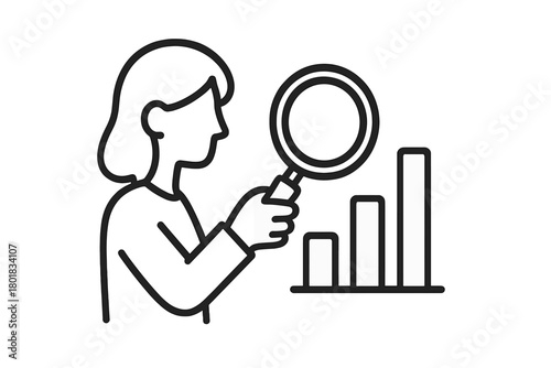 Business analysis of financial growth data using magnifying glass