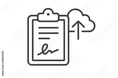 Online agreement form with digital signature being sent to secure cloud storage