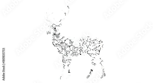 Abstract line art icon of a modern chair for interior design and furniture concepts isolated on Transparent Background