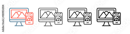 Responsive Design Icon Collection Set Different Style