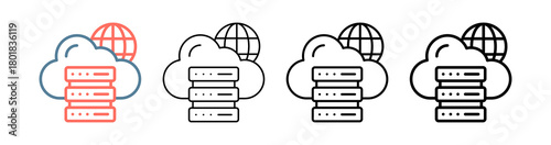 Web Hosting Icon Collection Set Different Style