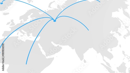 Global Data Network Connection World Map Animated Graphic. Communication and Digital Motion Graphics.