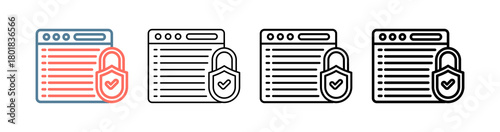 Web Security Icon Collection Set Different Style