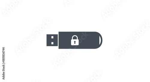 Secure usb flash drive with a padlock icon symbolizing data protection and digital security concepts