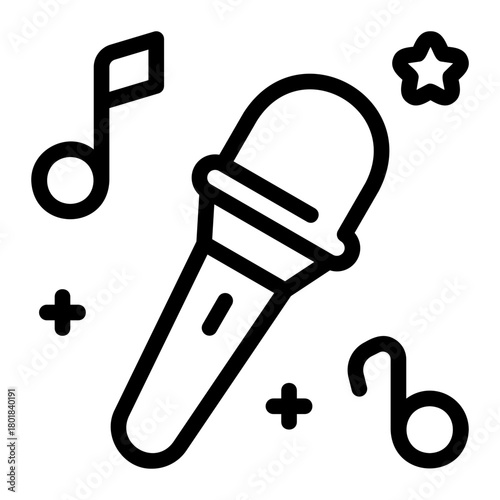 karaoke line icon