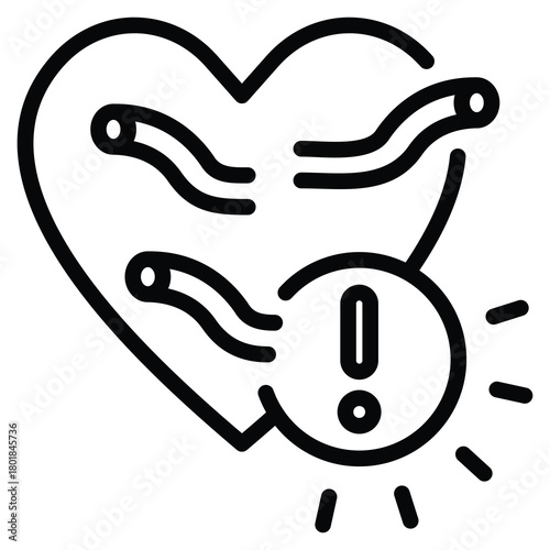 Cardiomyopathy Icon Line Vector Illustration