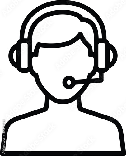 Customer service representative icon vector illustration support agent eps silhouette