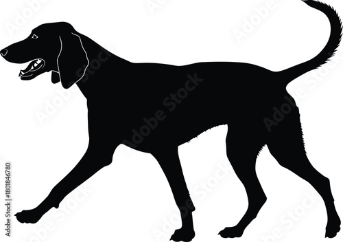 Black dog silhouette vector illustration pet animal canine domestic art eps
