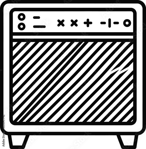 Guitar amplifier icon vector illustration music equipment sound system eps silhouette