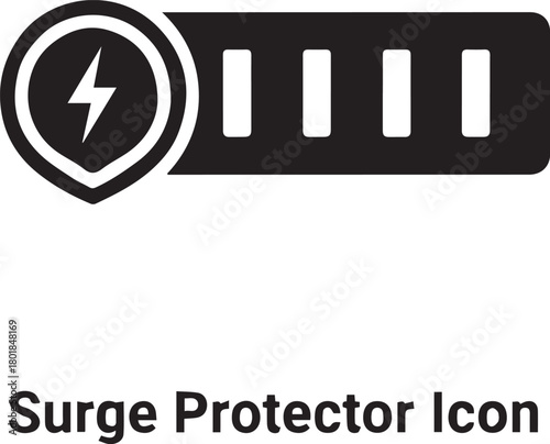 Surge Protector Icon | Electrical Safety Device Symbol | Power Strip Vector