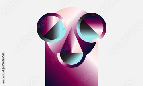 abstract geometric character design of a lazy person