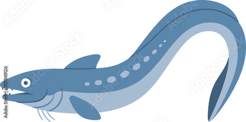 Find cartoon eel vector illustration blue moray lamprey fish animal eps silhouette