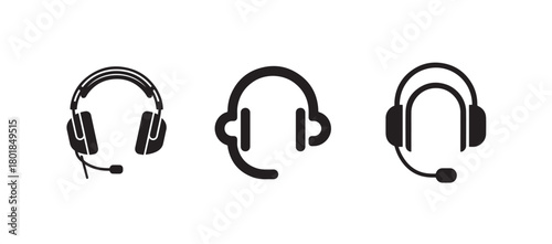 Audio Headset Icon Pack, Sleek Headphone, Earphone & Sound Device Vector Collection
