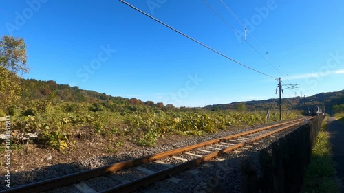 鉄道　電車　紅葉