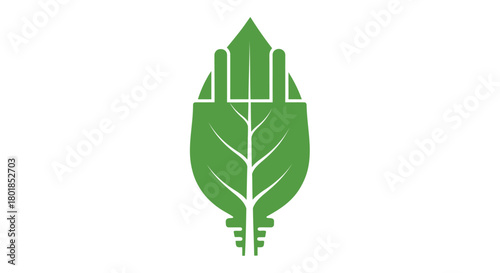 Green leaf shaped rocket ship symbolizing eco friendly space exploration and sustainable future innovation