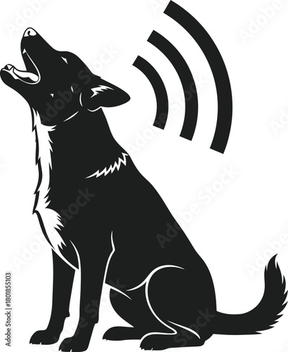 Dog barking vector illustration animal pet communication signal icon eps silhouette