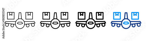 Air Freight Icon Different Style Outline Collection Set