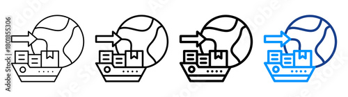 Import Product Icon Different Style Outline Collection Set