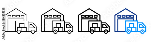 Loading Dock Icon Different Style Outline Collection Set