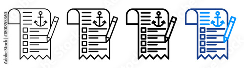 Bill Of Lading Icon Different Style Outline Collection Set