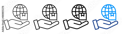 Global Delivery Service Icon Different Style Outline Collection Set