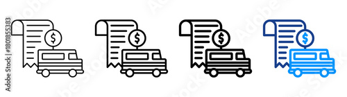 Transportation Bill Icon Different Style Outline Collection Set