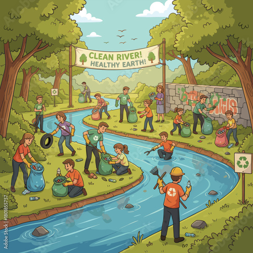Community Volunteers Unite to Restore River Cleanliness and Protect the Environment for a Healthier Future
